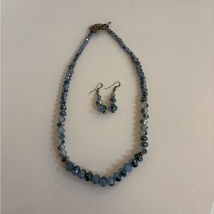 Elegant crystal Beaded Necklace and earrings